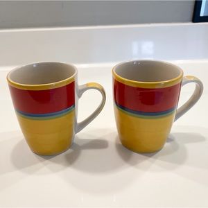 Royal Norfolk Mugs Cups MAMBO 12 OZ Coffee Mugs Multi Color Lot Of 2
